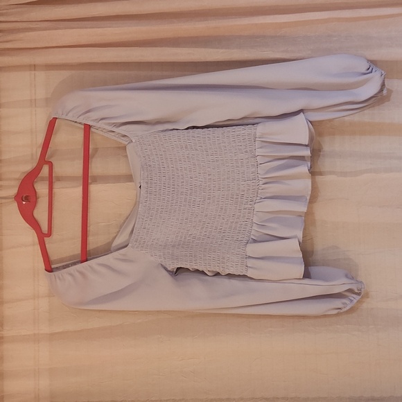 Large Lavender Shinestar smocked peasant blouse - Picture 3 of 5